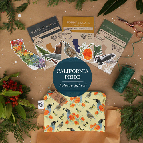 California Pride: Themed Gift Set including Stickers, Zipper Pouch