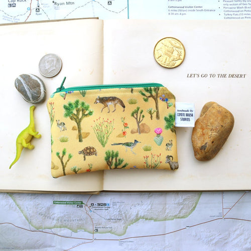 Load image 1 in gallery view. Small California Desert Zipper Pouch - Coin Size Organizer Bag