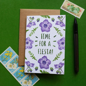 Time for a Fiesta - Fiesta Flower, California Native Plant, Party, Celebration Greeting Card