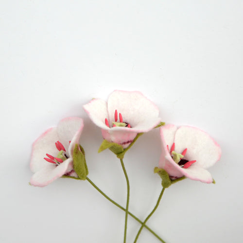 Load image 1 in gallery view. Catalina Mariposa Lily - Calochortus catalinae - fiber sculpture, fabric flower