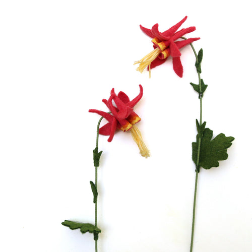 Load image 1 in gallery view. Western Columbine - Aquilegia formosa - fiber sculpture, felt flower
