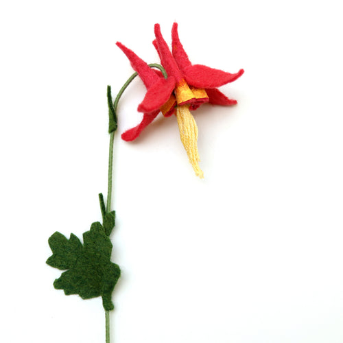 Load image 1 in gallery view. Western Columbine - Aquilegia formosa - fiber sculpture, felt flower