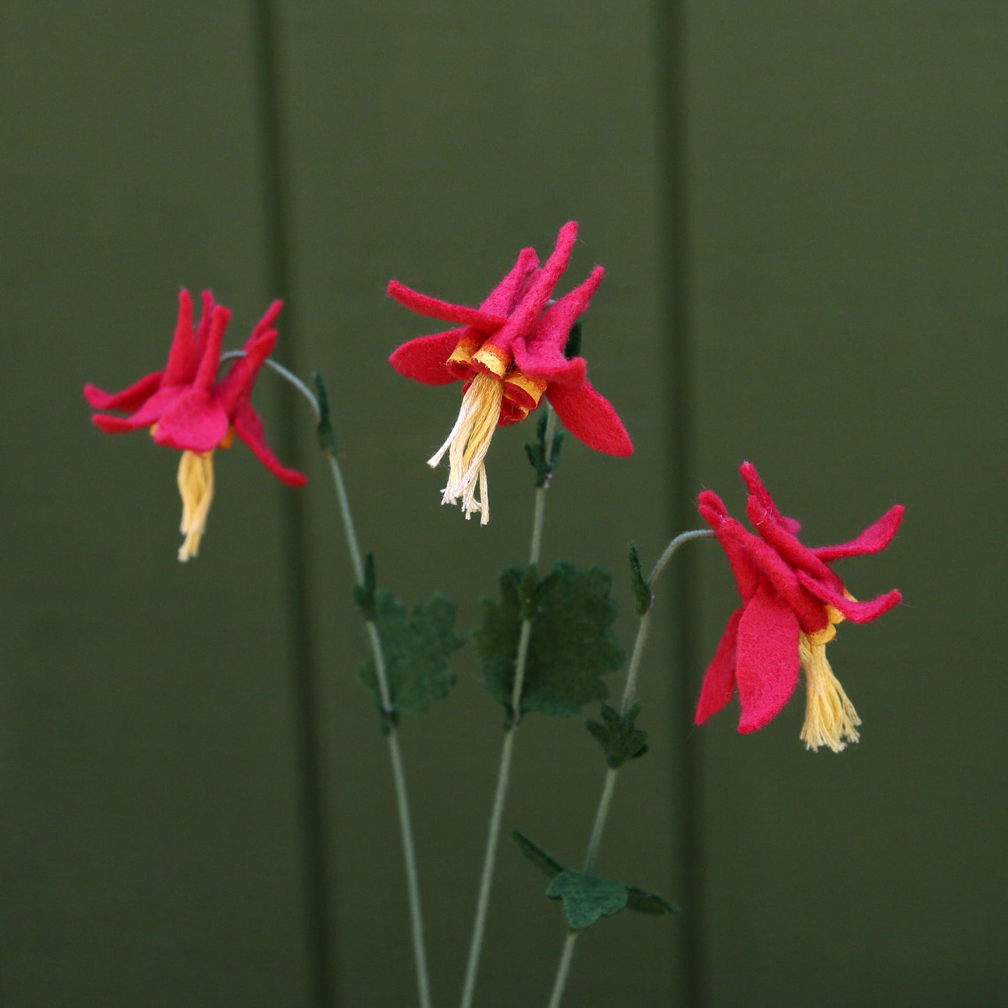 Western Columbine - Aquilegia formosa - fiber sculpture, felt flower