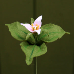 Pacific trillium - Trillium ovatum - fiber sculpture, felt flower