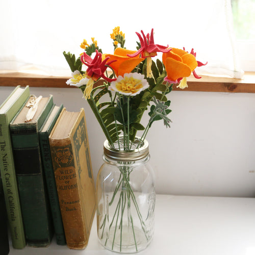 Load image 1 in gallery view. Western Columbine - Aquilegia formosa - fiber sculpture, felt flower