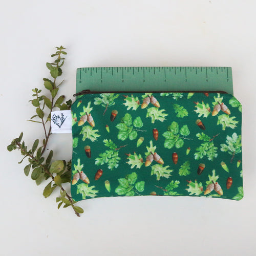 Load image 1 in gallery view. Medium California Oaks Zipper Pouch - Travel Organizer Bag, Flat Purse