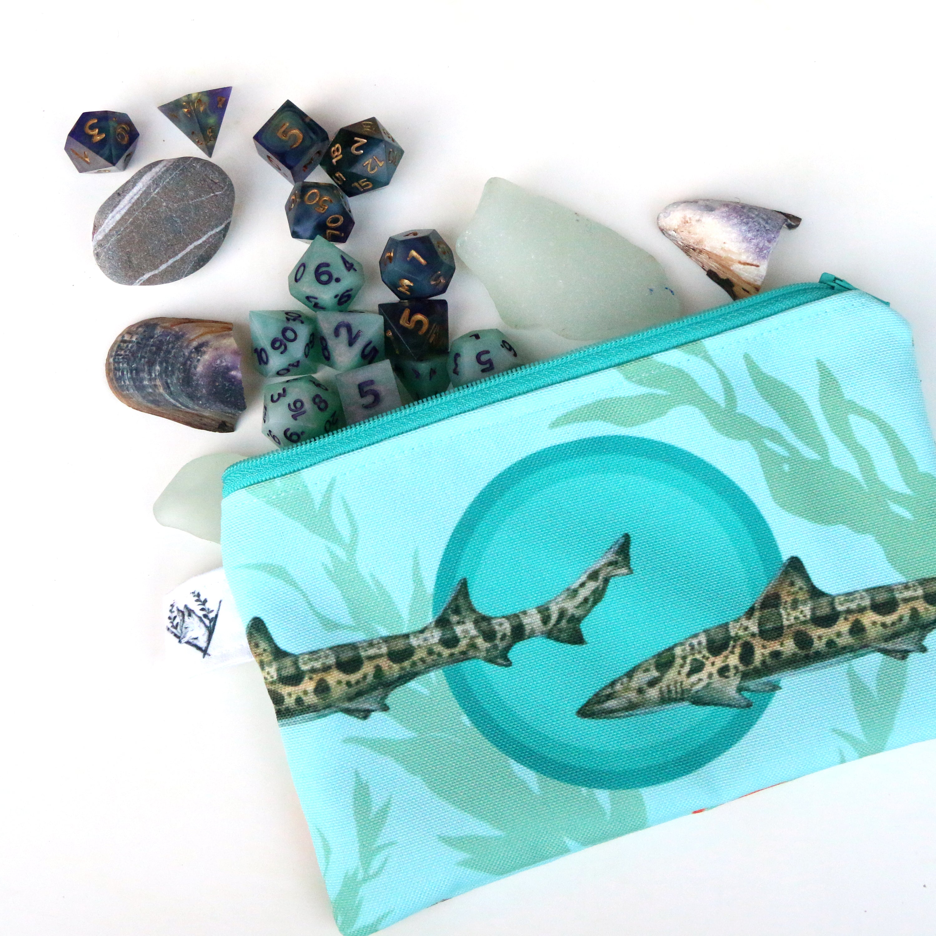Medium Kelp Forest Zipper Pouch - Travel Organizer Bag, Flat Purse