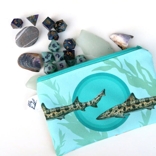 Load image 1 in gallery view. Medium Kelp Forest Zipper Pouch - Travel Organizer Bag, Flat Purse