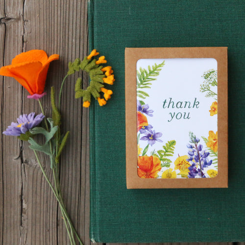 Load image 1 in gallery view. Set of 8 Native Wildflower Thank You Cards