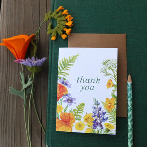 Set of 8 Native Wildflower Thank You Cards