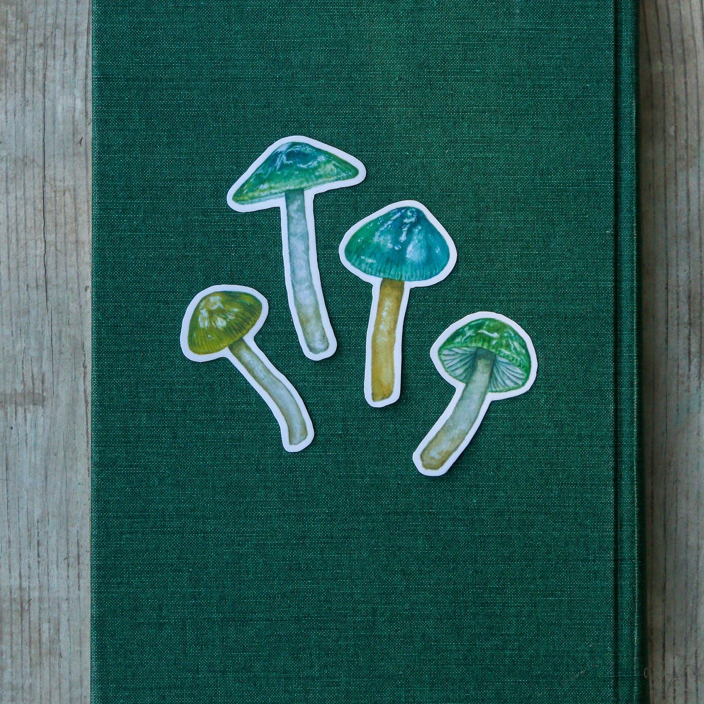 Parrot Waxcap Mushroom Vinyl Stickers: Hygrocybe psittacina