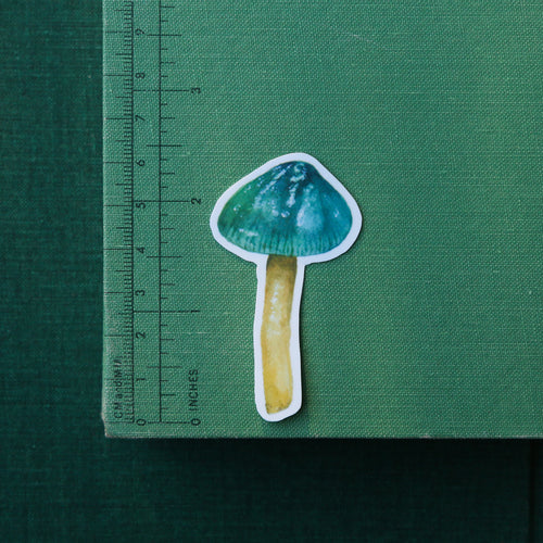Load image 1 in gallery view. Parrot Waxcap Mushroom Vinyl Stickers: Hygrocybe psittacina