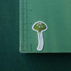 Parrot Waxcap Mushroom Stickers- Four Vinyl Stickers - Hygrocybe psittacina