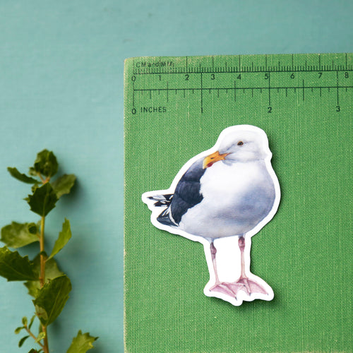 Load image 1 in gallery view. Water's Edge Vinyl Stickers: Long-Billed Curlew, Western Gull, Pismo Clam, Beach Hopper