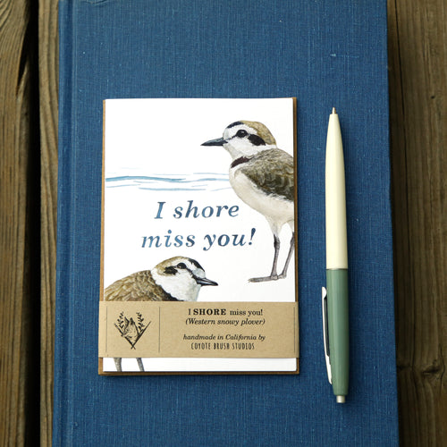 Load image 1 in gallery view. I SHORE miss you! - Snowy Plover Greeting Card