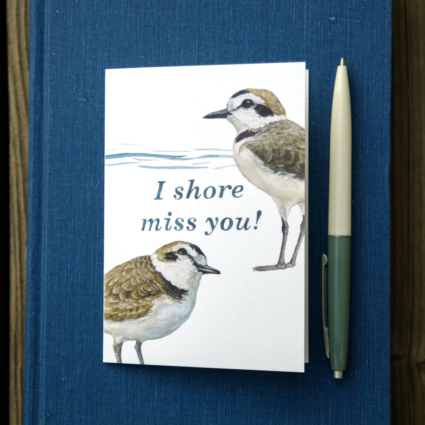 I SHORE miss you! - Snowy Plover Greeting Card