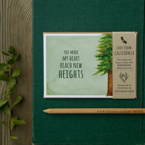 Load image 1 in gallery view. You Make My Heart Reach New Heights! - Redwood Love Card