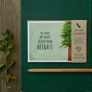 You Make My Heart Reach New Heights! Redwood Love Card