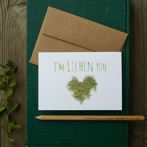 Load image 1 in gallery view. I'm LICHEN you! - Lichen Greeting Card