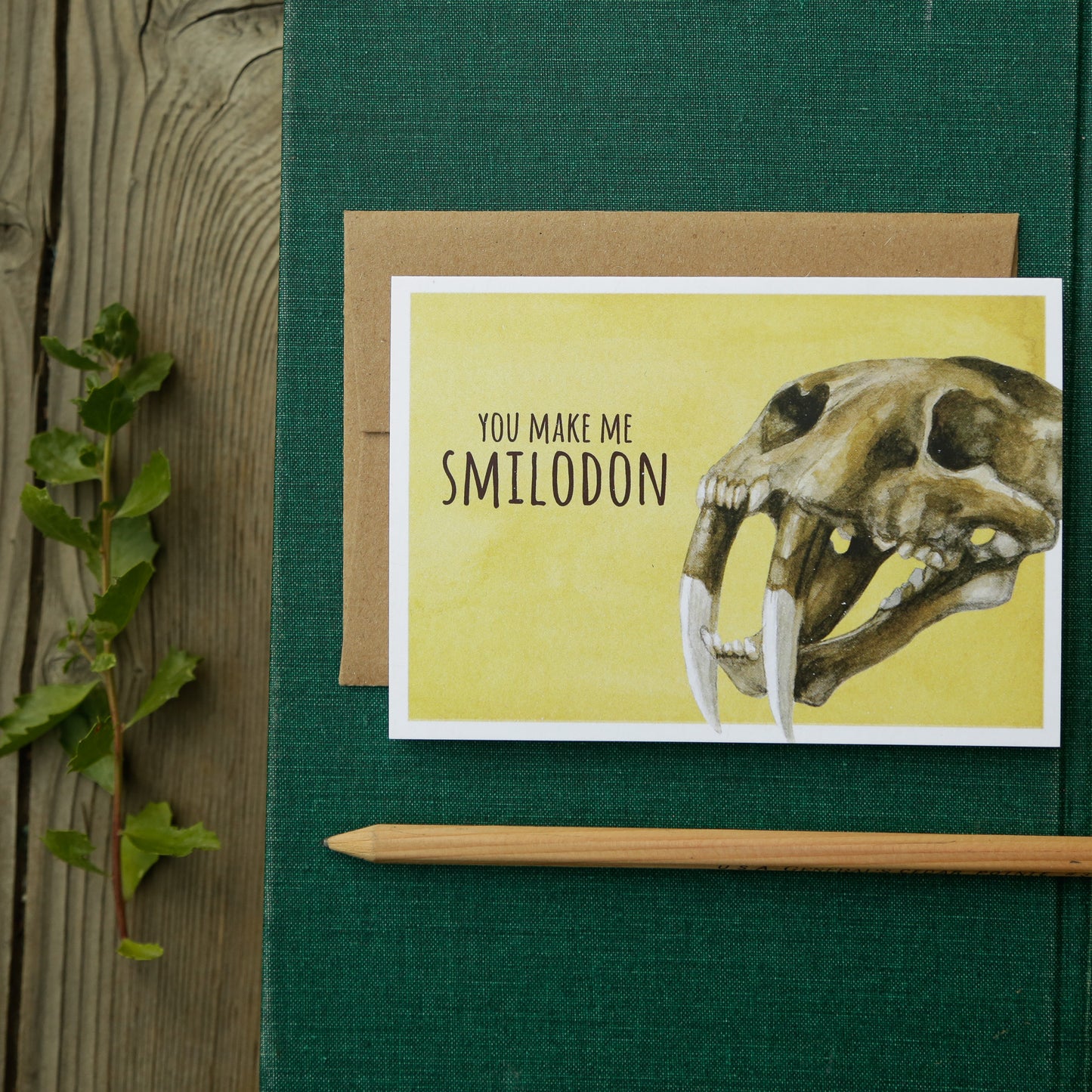 You make me SMILOdon! - California Saber-Tooth Cat Greeting Card