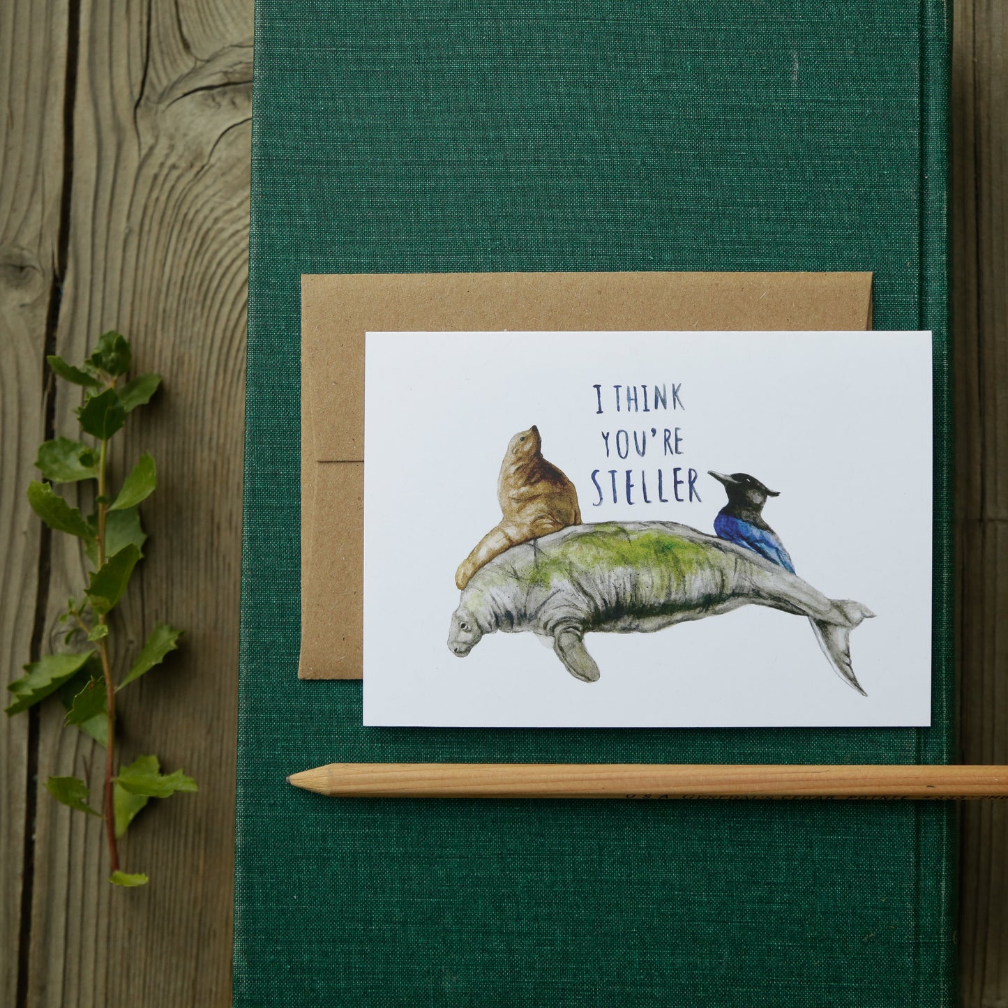 I Think You're STELLER! - Steller's Jay, Steller's Sea Cow, and Steller's Sea Lion Love card