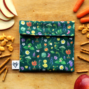 Wildflowers Reusable Snack Sandwich Bag - Zero Waste - Food Storage Bag - Eco-Friendly - Recycled Plastic - California Native plant gift