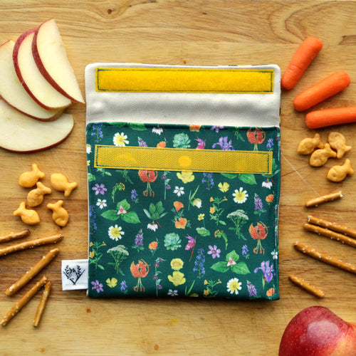 Wildflowers Reusable Snack Sandwich Bag - Zero Waste - Food Storage Bag - Eco-Friendly - Recycled Plastic - California Native plant gift