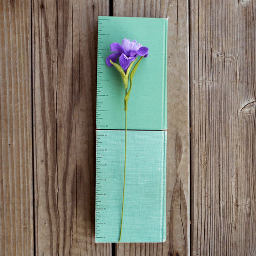 Load image 1 in gallery view. Douglas Iris Felt Flower - Iris douglasiana - fiber sculpture, fabric flower