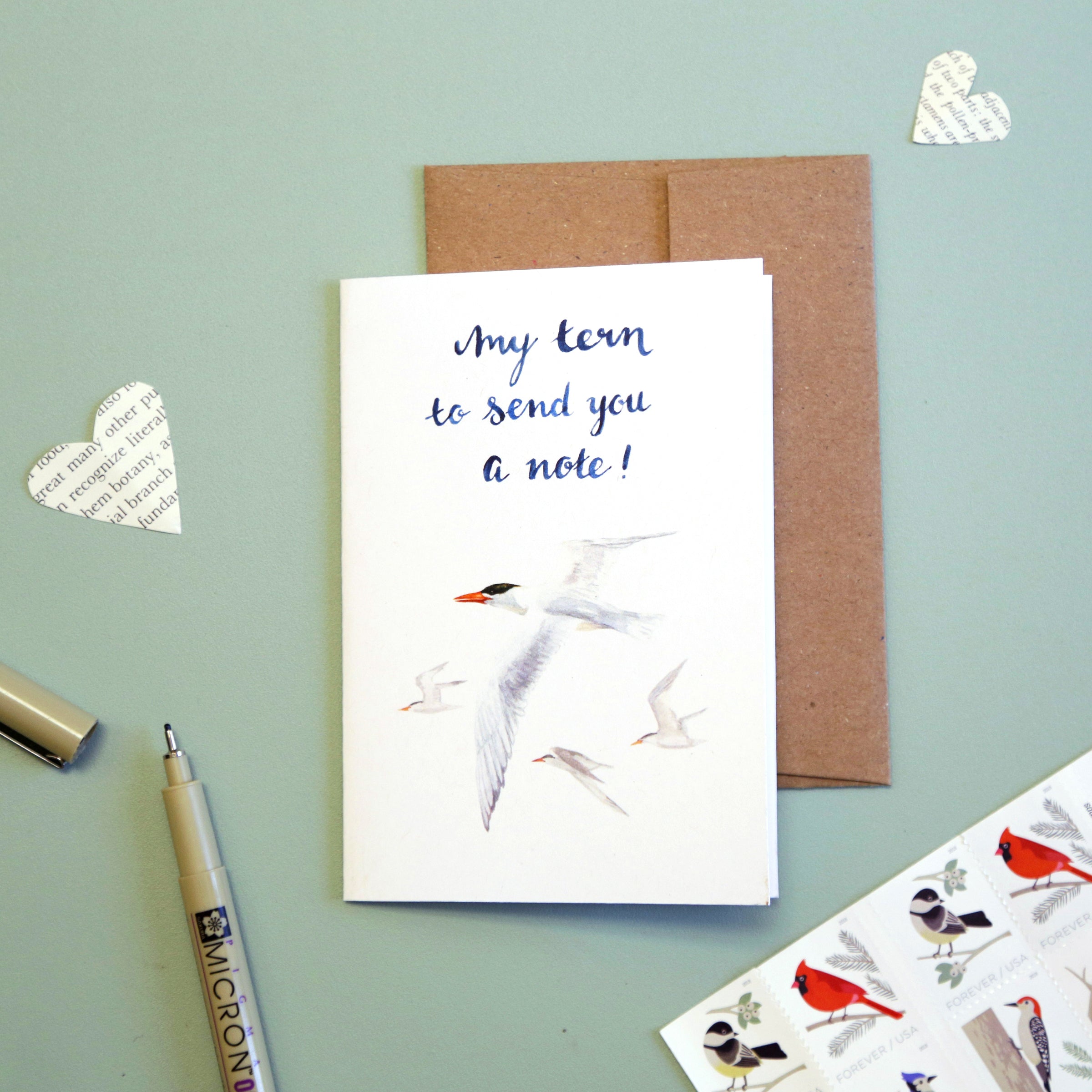 My TERN to send you a note! - Caspian Tern Greeting Card