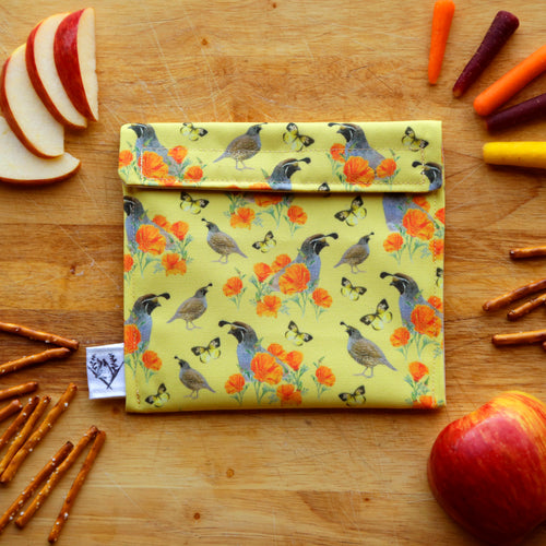 Load image 1 in gallery view. Poppy & Quail Reusable Snack Sandwich Bag - Zero Waste - Food Storage Bag
