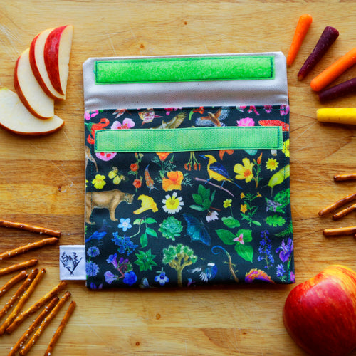 California Diversity Reusable Snack Sandwich Bag - Zero Waste - Food Storage Bag - Eco-Friendly -Recycled Plastic Fabric