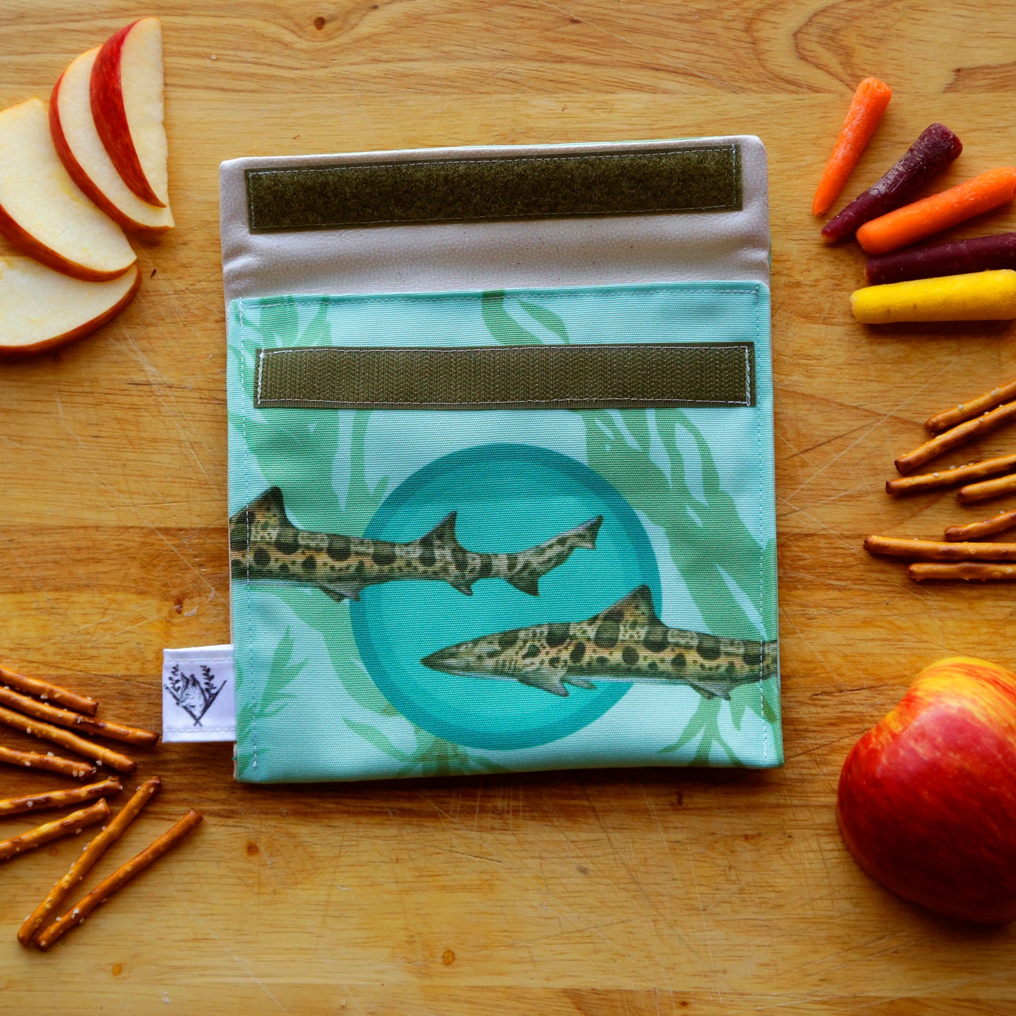 Kelp Forest Leopard Shark Reusable Snack Sandwich Bag - Zero Waste - Food Storage Bag