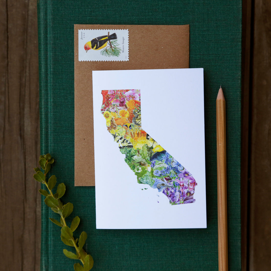 California Diversity Card - greeting card, rainbow card, native plant and animal card