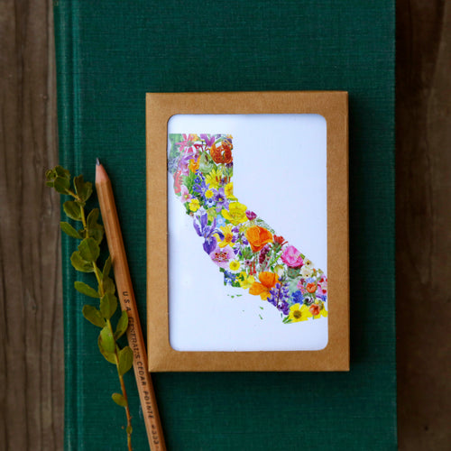 Load image 1 in gallery view. California Silhouette Card Set- 2 each of California Diversity, California Flora, California Wildflowers, and California Wildlife greeting cards