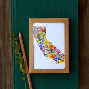 California Silhouette Card Set- 2 each of California Diversity, California Flora, California Wildflowers, and California Wildlife greeting cards