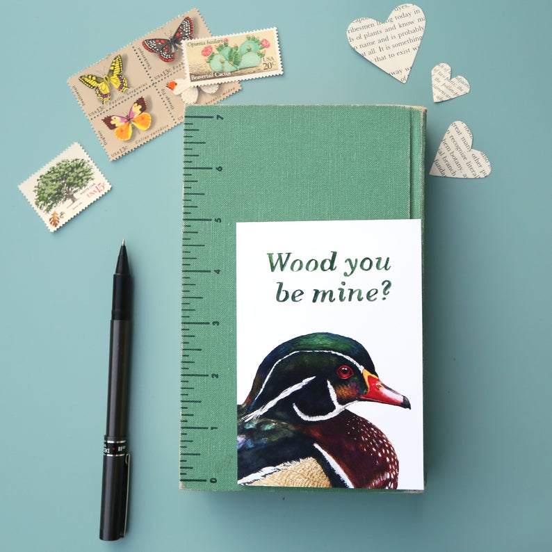 Wood You Be Mine? - Wood Duck Love Card