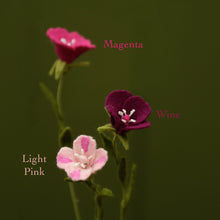 Winecup Yorkia Felt Flower - Clarkia purpurea - fiber sculpture, felt flower