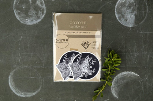 Load image 1 in gallery view. Coyote and Coyote Brush Vinyl Stickers