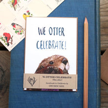 Native California sea otter watercolor greeting card