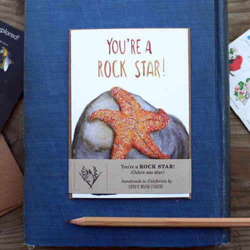Load image 1 in gallery view. Native California ochre sea star watercolor greeting card