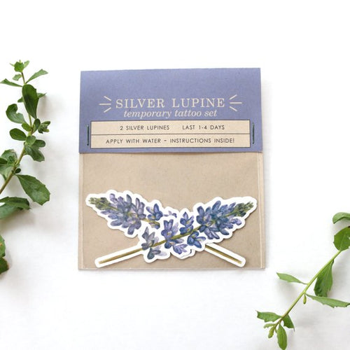 Silver Lupine: Two Temporary Tattoos