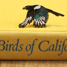 Yellow Billed Magpie Enamel Pin: California Native Bird Pin