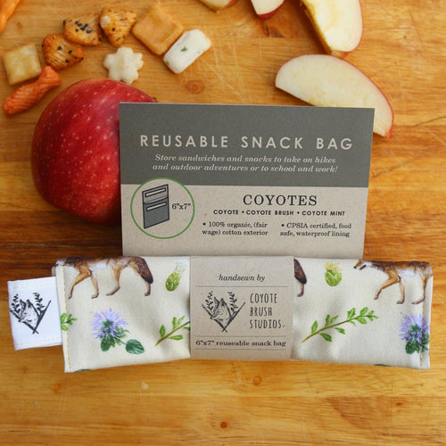 Load image 1 in gallery view. Coyotes Reusable Snack Sandwich Bag - Zero Waste - Food Storage Bag