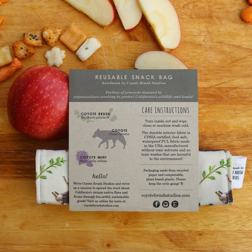 Load image 1 in gallery view. Coyotes Reusable Snack Sandwich Bag - Zero Waste - Food Storage Bag