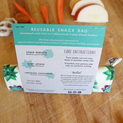 Load image 1 in gallery view. Reusable Snack Sandwich Bag - Zero Waste - Food Storage Bag