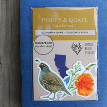 Poppy & Quail Sticker Set: Two Vinyl Stickers