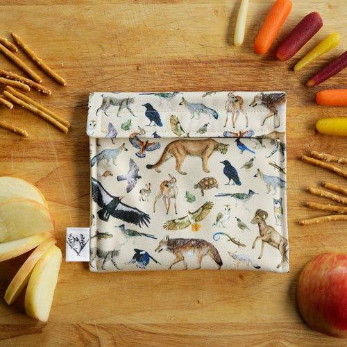 Load image 1 in gallery view. California Wildlife Reusable Snack Sandwich Bag - Zero Waste - Food Storage Bag