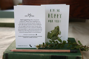 Native California red legged frog watercolor greeting card