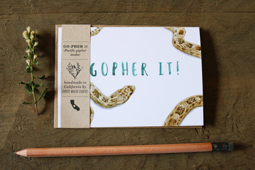 Load image 1 in gallery view. Native California gopher snake watercolor greeting card