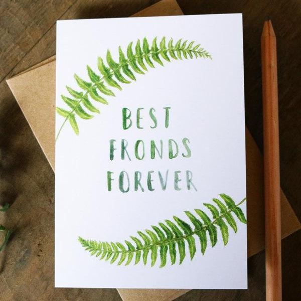 Native California sword fronds watercolor greeting card